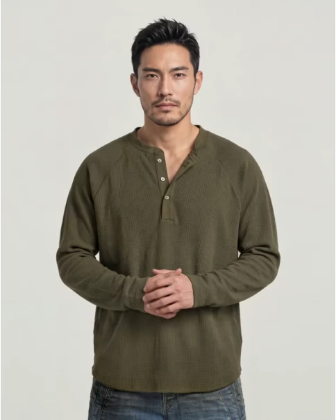 Άνδρική Μπλούζα Heavy Cotton Waffle G-STAR HENLEY D30712 T-SHIRTS LONG SLEEVE Άνδρική Μπλούζα Heavy Cotton Waffle G-STAR HENLEY D30712 T-SHIRTS LONG SLEEVE