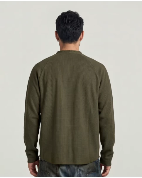 Άνδρική Μπλούζα Heavy Cotton Waffle G-STAR HENLEY D30712 T-SHIRTS LONG SLEEVE Άνδρική Μπλούζα Heavy Cotton Waffle G-STAR HENLEY D30712 T-SHIRTS LONG SLEEVE