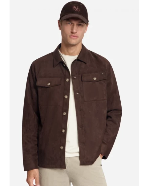 Ανδρικό Suede OverShirt No Excess 33510903sn Dark Brown OVERSHIRT Ανδρικό Suede OverShirt No Excess 33510903sn Dark Brown OVERSHIRT
